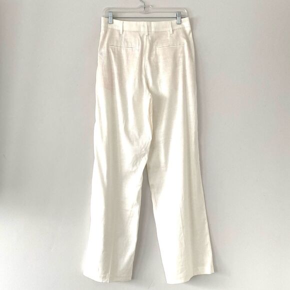 Rails x Revolve Marnie Straight Pant Sea Salt Cream Sz 6 Linen Chic Coastal - Picture 3 of 12